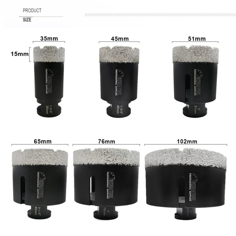 SHDIATOOL 6PCS Diamond Core Drill Bits Set for Porcelain Tile Granite Marble Stone Brick Vacuum Brazed Hole Saws 35 45 51 65 76 102mm - Image 6