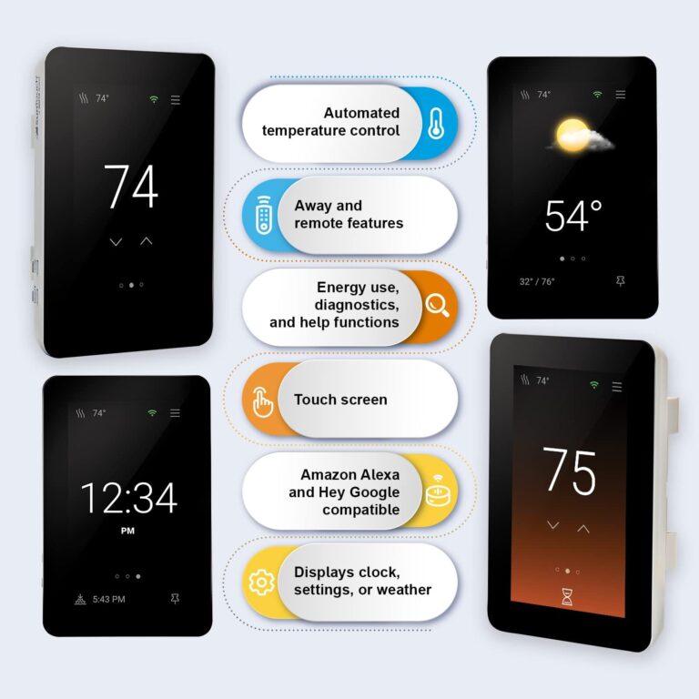 SunTouch SunStat ConnectPlus Touchscreen Programmable Smart Voice-Activated Wi-Fi Thermostat for Electric Floor Heating Systems, 4.3" Screen, Floor and Air Sensing Control, Remote Access - Image 7