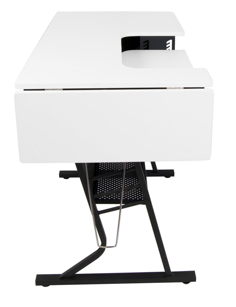 Sew Ready Eclipse Hobby Sewing Center Craft Table Sturdy Computer Desk with Drawers in Black/White, 13362 - Image 2