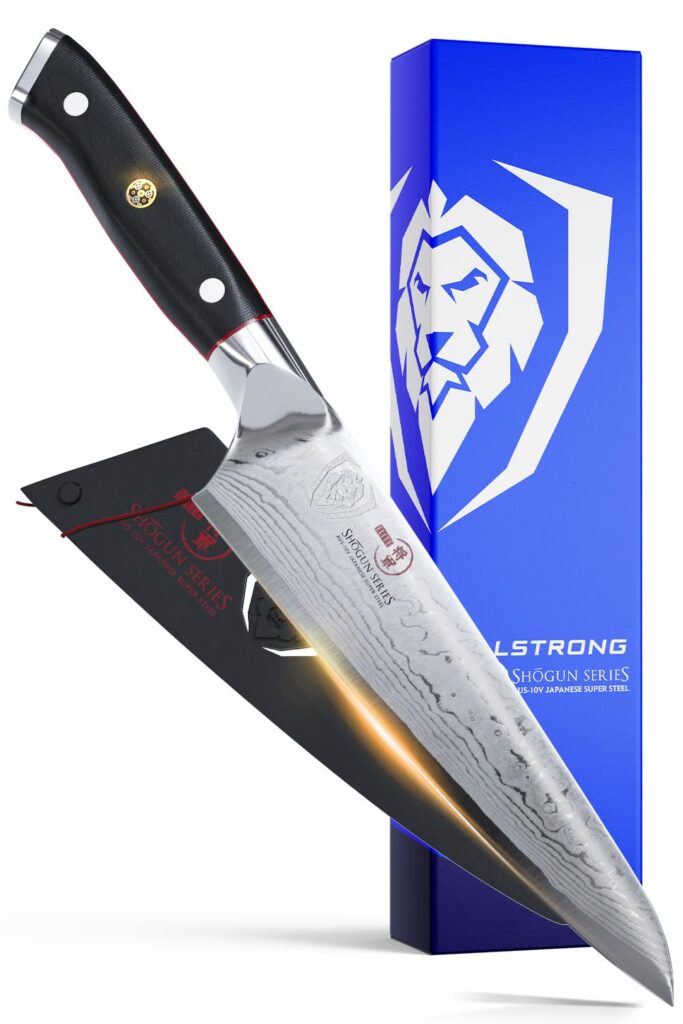Dalstrong Chef Knife - 7 inch Blade - Shogun Series ELITE - Damascus - Japanese AUS-10V Super Steel - G10 Black Handle - Razor Sharp Kitchen Knife - Full Tang Cooking Chef's Knife - Sheath