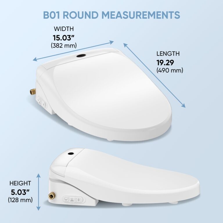 LEIVI Smart Bidet Toilet Seat with Wireless Remote and Side Panel, Multiple Spray Modes, Adjustable Heated Seat, Warm Water and Air Dryer, Auto LED Nightlight, Round - Image 5