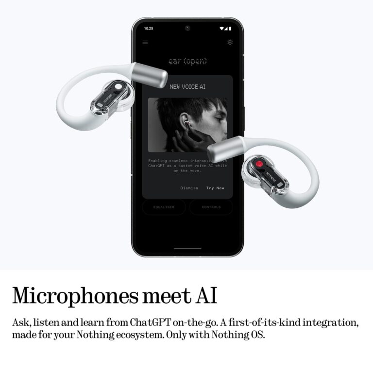 Nothing Ear (Open) Open-Ear Headphones, Earbuds with Earhooks, Clear Voice Technology with 2 Mics, BT 5.3, Fast Charging, Compatible with iPhone & Android -White - Image 4
