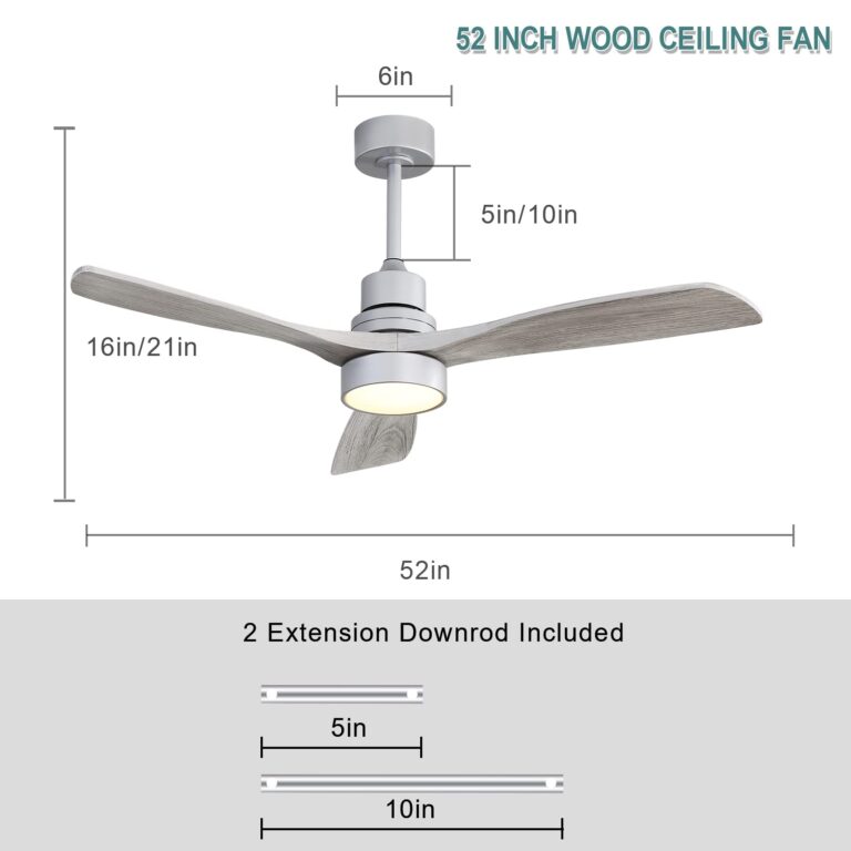 Sofucor Low Profile Ceiling Fan with Lights Remote Control 52 Inch Flush Mount Ceiling Fan Modern Wood Blade Fan for Bedroom Living Room Indoor Outdoor Farmhouse Patio, Noiseless DC Motor - Image 2