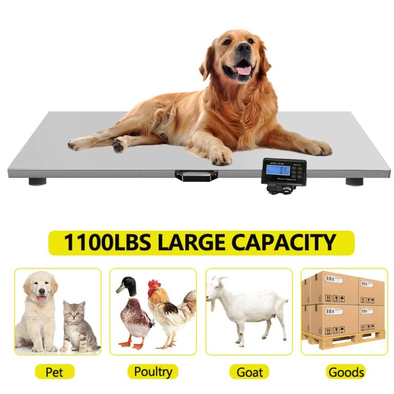 Togarhow 1100Lbs x 0.2Lbs Digital Livestock Scale Large Pet Vet Scale Stainless Steel Platform Electronic Postal Shipping Scale for Heavy Duty Large Dog Hog Sheep Goat Pig Sheep Scale - Image 7