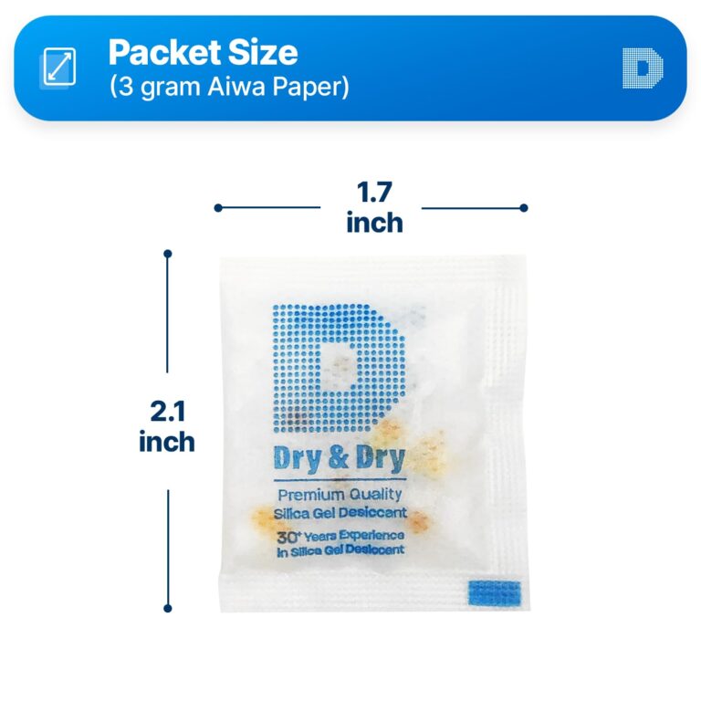 Dry & Dry 3 Gram [6000 Packets] Orange Mixed Premium Pure Silica Gel Packets Desiccant Dehumidifier - Food Safe Rechargeable Silica Gel Packs Desiccant Packs - Image 4