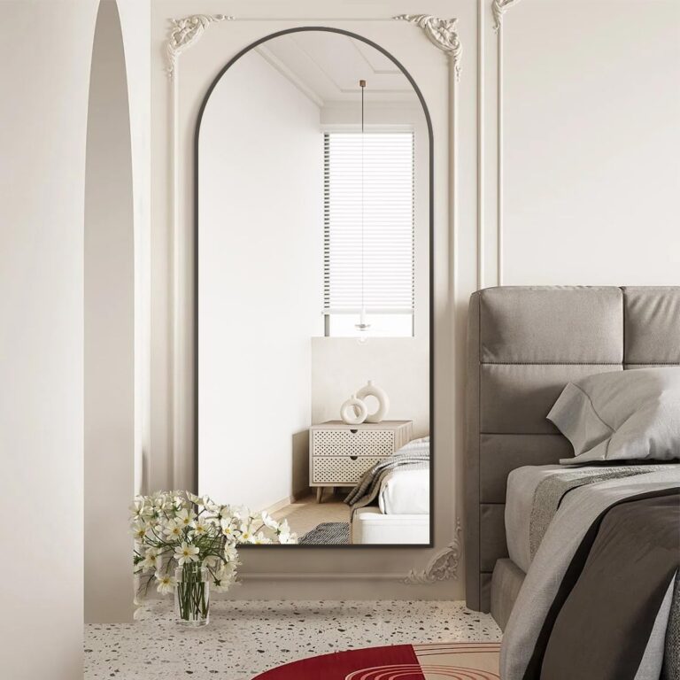 Koonmi 30"x71" Arched Full Length Mirror, Black Large Floor Mirror with Aluminum Alloy Frame Standing Hanging or Leaning Wall-Mounted Full Body Mirror for Living Room and Bedroom - Image 4