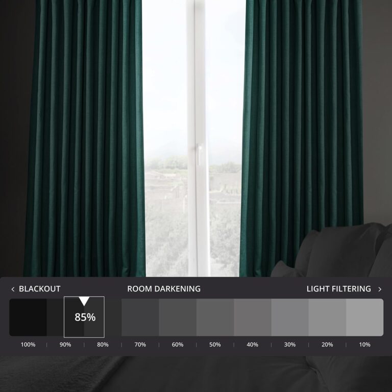 HPD Half Price Drapes - Faux Linen Curtains for Living Room (1 Panel) - 100W X 96L - Extra Wide Textured Room Darkening Curtains for Bedroom 96 Inches Long - Drapes for Home Decor, Slate Teal - Image 12