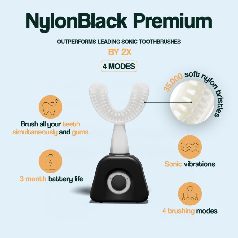 Y-Brush - Electric Toothbrush - Y-Shaped Brush - 3 Months Battery Life - NylonBlack Premium Pack - Image 7