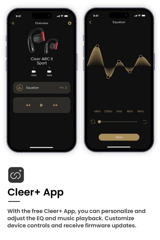 Cleer ARC II Sport Open Ear Headphones, True Wireless Ear Buds with Dual Mic, Sweat Resistant, Multi-Point Connect, 35 Hrs Playtime, Secure Fit, Bluetooth 5.3 Earbuds with Ear Hooks, Preset EQ, Black - Image 3