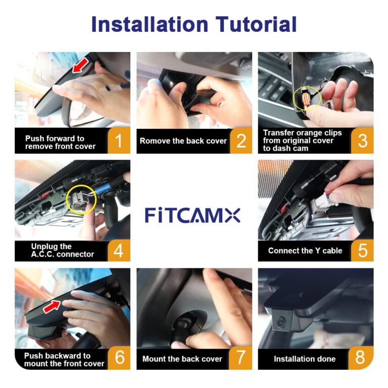 Fitcamx Front 4K+Rear 1080P Dash Cam for 2024 2025 Toyota Grand Highlander XLE Limited Platinum (AS10), OEM Look, Dual HD Video, Loop Recording, WiFi Connect & APP, G-Sensor, Easy to Set, 128GB Card - Image 3