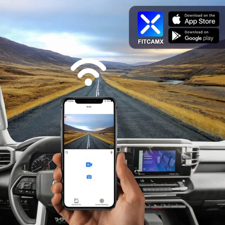 Fitcamx 4K Dash Cam for 2022-2025 Toyota Tundra & Sequoia 2023-2025 Limited SR SR5 TRD Pro Limited Platinum (Gen3), OEM Style, 2160P UHD Video, WiFi & APP, Loop Recording, G-Sensor, Plug & Play, 64GB - Image 4