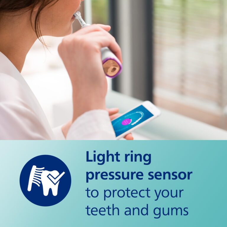 Philips Sonicare DiamondClean Smart 9300 Electric Toothbrush, Sonic Toothbrush with App, Pressure Sensor, Brush Head Detection, 4 Brushing Modes and 3 Intensity Levels, Rosegold, Model HX9903/65 - Image 6