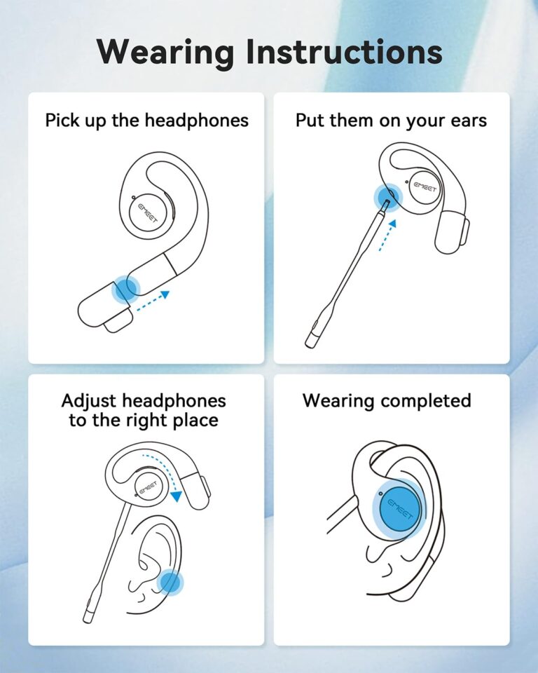 EMEET AirFlow Open Ear Headphones with Mic, Bluetooth 5.3 Wireless Headsets with Detachable Microphone, ENC Noise Cancelling, Multipoint Pairing, Ultra Comfort, Wireless Earbuds for Work, home, office - Image 3