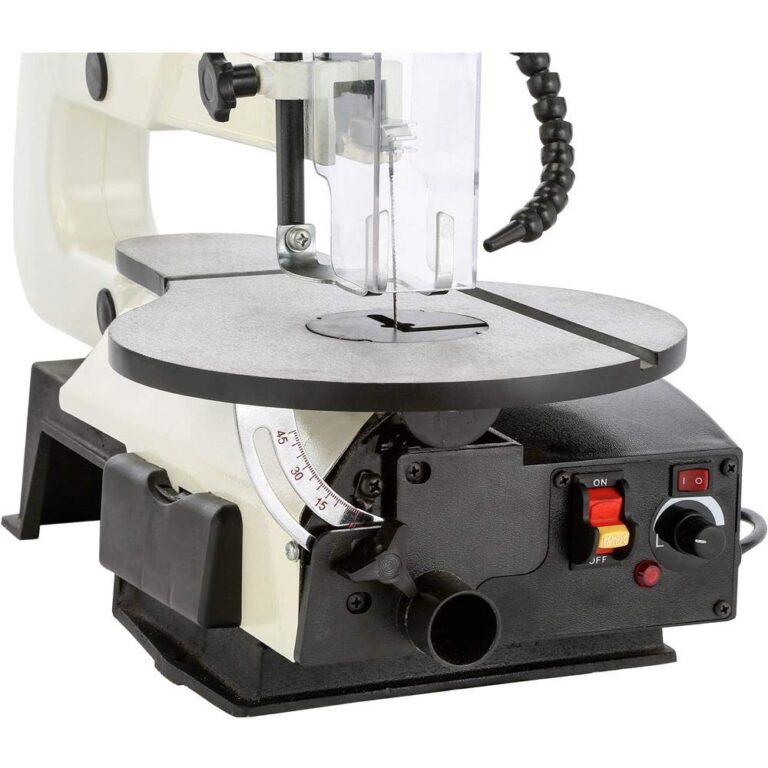 Shop Fox W1872 16" VS Scroll Saw with Foot Switch, LED, Miter Gauge, Rotary Shaft - Image 4