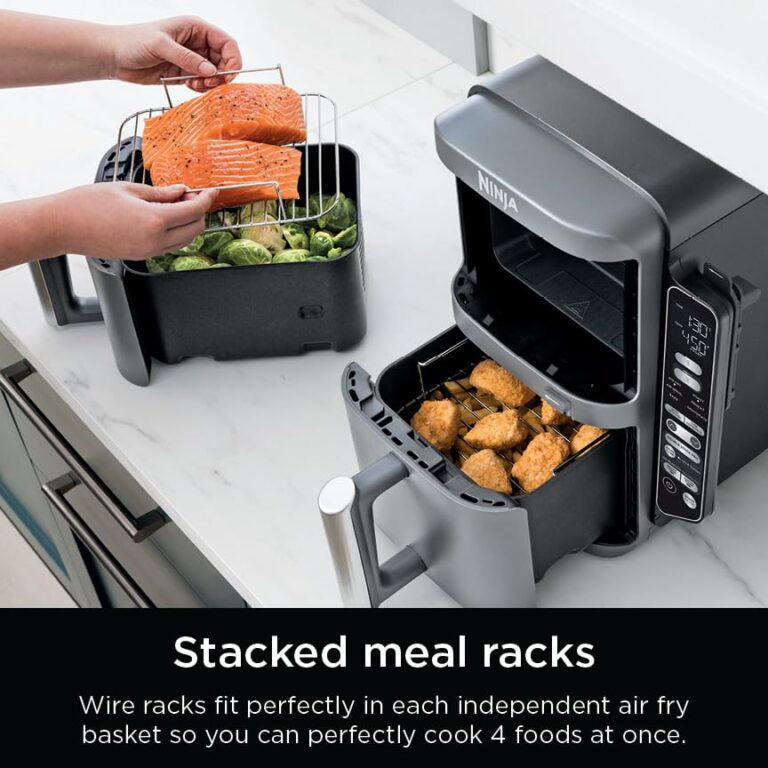 Ninja DoubleStack XL Smart 2-Basket Air Fryer, Smart Cook System, DoubleStack Technology Cook 4 Foods at Once, Space Saving Design, 10 QT, 6-in-1, Smart Finish & Match Cook, Air Fry, Broil, Bake SL451 - Image 12