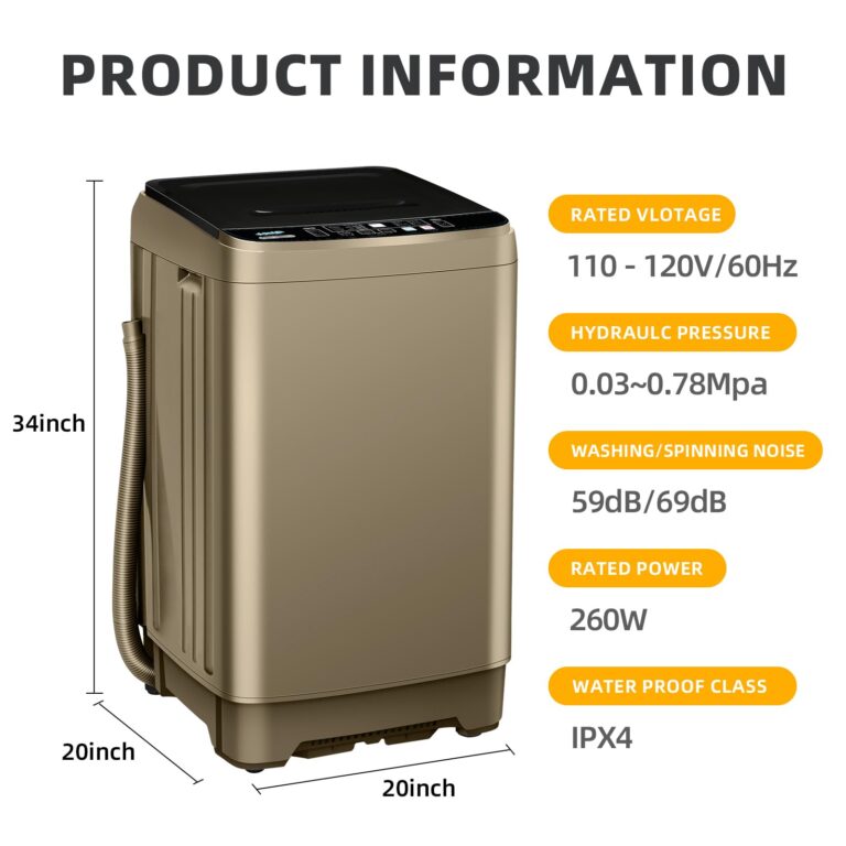 Qhou KRIB-XQB201A-GREY6 Full Automatic Washing Machine, Gold - Image 6