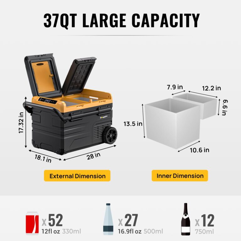 BougeRV 12 Volt Car Refrigerator Dual Zone, Electric Cooler Portable Freezer Fridge APP Control, CRD35 (35L) Compressor Freezer 12V/24VDC 110~240V AC, for Truck Van RV SUV Boat Travel Camping Road - Image 3