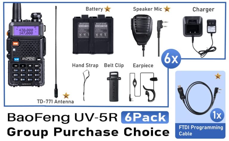 BaoFeng Radio UV-5R 8W Ham Radio (6 Pack) 144-148Mhz/420-450Mhz + 1pcs TIDRADIO Driver Free Programming Cable + 12pcs 1800mAh Batteries BaoFeng Walkie Talkie - Image 3
