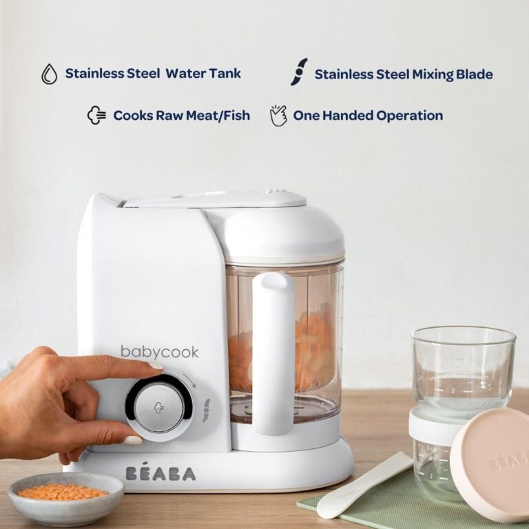 BEABA Babycook Solo 4 in 1 Baby Food Maker, Puree Steamer and Blender for Purees, Grinder with Auto Steam Cooking, Lrg Capacity 4.5 Cups 27 Servings in 20 Mins, Oat - Image 4