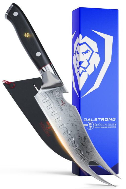 Dalstrong Pitmaster BBQ & Meat Knife - 6.5 inch - Shogun Series ELITE - Forked Tip & Bottle Opener - Japanese AUS-10V Super Steel - G10 Handle - Razor Sharp Kitchen Knife - w/Sheath