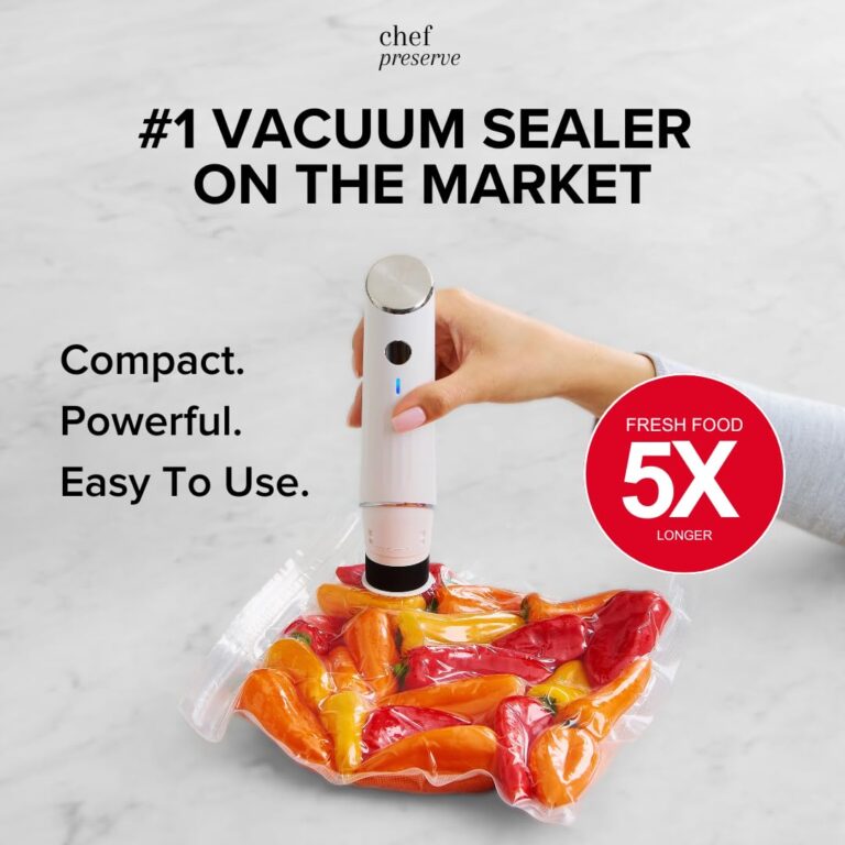 Chef Preserve Ultimate Bundle (Compact Vacuum Sealer + 3 Glass Vacuum Containers + 30 Vacuum Bags) - Image 8