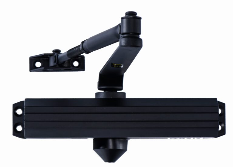 LYNN HARDWARE Medium/Heavy Duty Commercial Door Closer - DC7016 Surface Mounted, Grade 1- ADA & UL 3 Hour Fire Rated, Adjustable Size 1-6 for entrances & Aluminum storefronts- US19 Matte Black