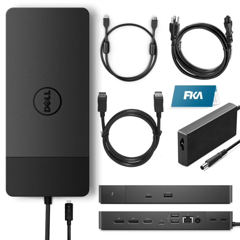 Dell WD22TB4 Docking Station, Performance Thunderbolt 4 Dock - 3 Year Warranty, WD22TB4 with 180W Power Adapter + 130W Power Delivery + ZoomSpeed HDMI Cable + ZoomSpeed DisplayPort Cable (New)