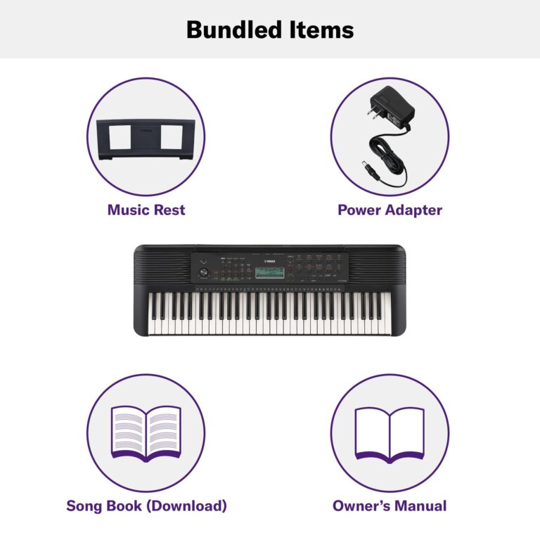 Yamaha PSR-E283 61 Key Portable Keyboard for Beginners with Music Rest, Power Adapter - Image 4