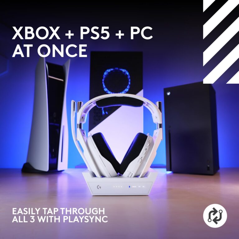 Logitech G Astro A50 X Omni-Platform Wireless Gaming Headset + Base Station for PS5, Xbox, PC: PLAYSYNC Video & Audio Switcher, HDMI 2.1 4K 120Hz VRR, <24 bit/48 kHz, 24hr Battery, 2.4GHz & BT - White - Image 11