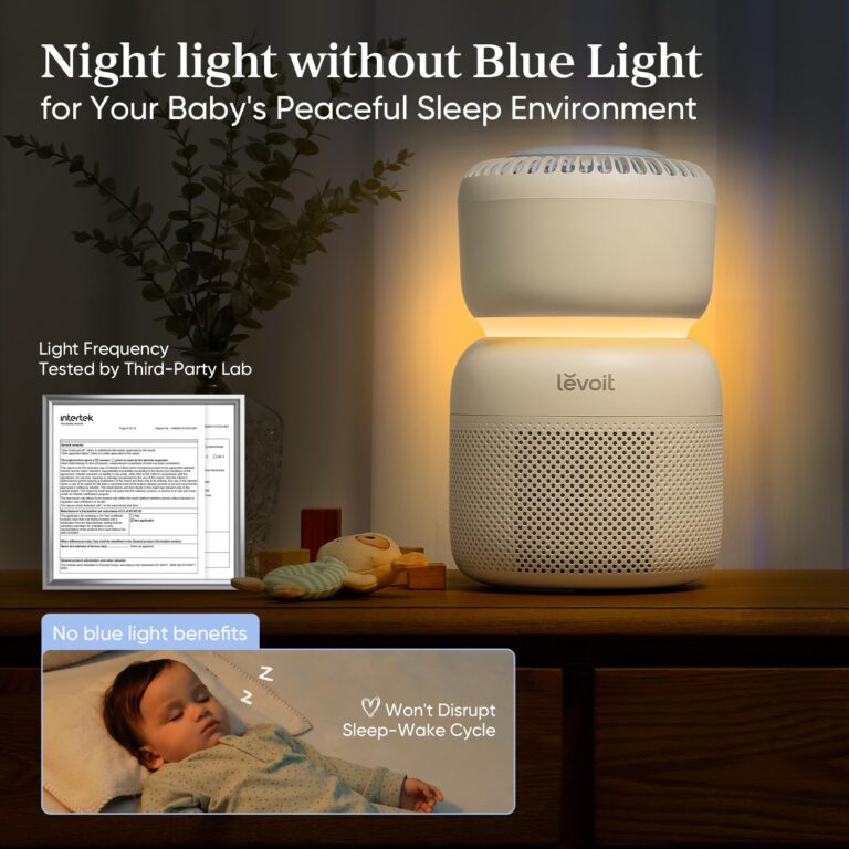 LEVOIT Air Purifier for Baby with White Noise Sound Machine and Blue-Light-Free Night Light in Home Bedroom, HEPA Filter with 5 Air Quality Monitor, Removes Ultrafine Particles, Smart WiFi, Sprout - Image 3