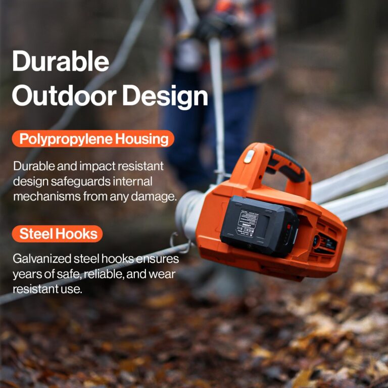 SuperHandy Electric Portable Capstan Winch, Brushless Motor, 1000-2000 lbs Max Pulling Force, Includes 100ft Low-Stretch Rope, Battery & Charger - Ideal for Forestry, Hunting, Off-Road - Image 3