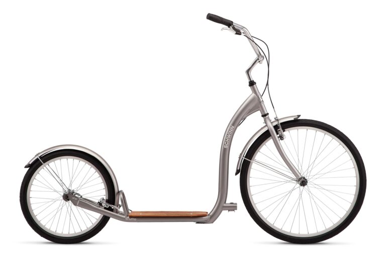 Schwinn Shuffle Adult Scooter, 26-Inch Front Wheel, 20-Inch Rear Wheel, Alloy Linear Pull Brakes, Steel Frame, Grey - Image 2