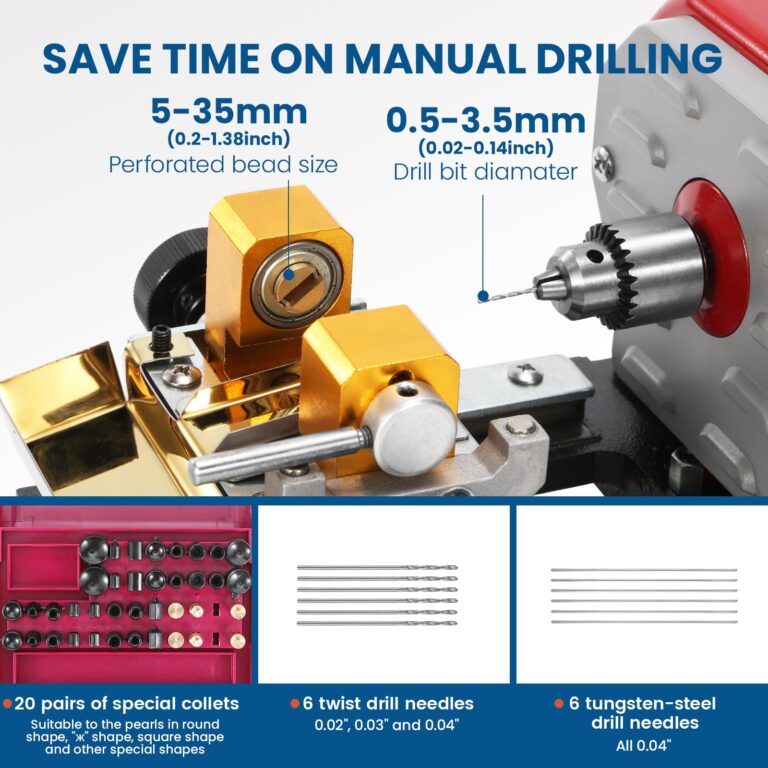 BAOSHISHAN 680W Pearl Drilling Machine Coral Driller Amber Holding Machine Bead Polishing Machine Full Set Speed Adjustable (with 6pcs tungsten steel needles) - Image 7
