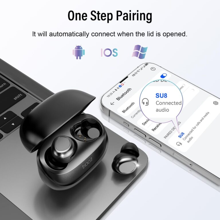 DUSONLAP Sleep Earbuds Bluetooth 5.4 in Ear Light-Weight Headphones, Mini Sleep Headphones Small Design for Side Sleepers, 47H Playtime with Charging Case, Clear Calls Earphones, Mysterious Black - Image 2