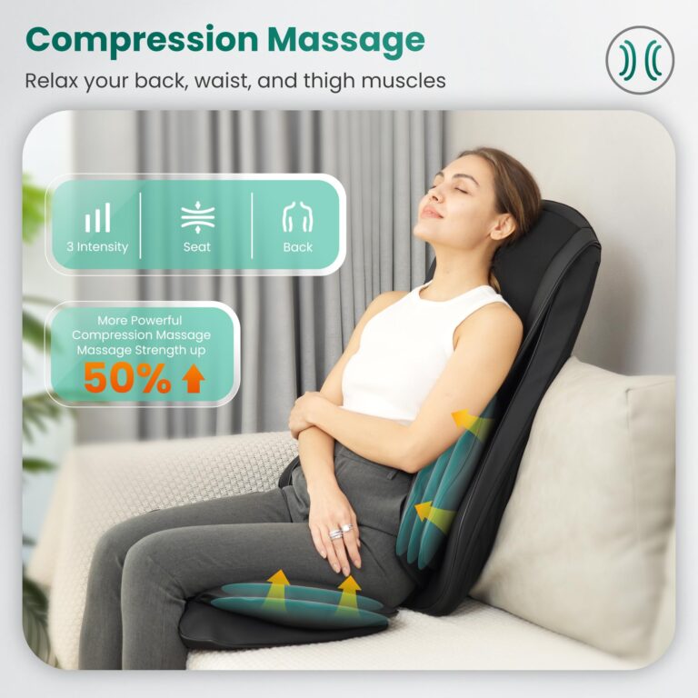 Snailax Shiatsu Neck Back Massager with Heat, Massage Chair Pad with Compression, Full Body Chair Seat Massager for Neck, Back and Shoulders, Gifts for Men, Women - Image 7