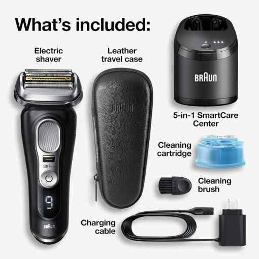 Braun Electric Razor,Waterproof Foil Shaver for Men,Series 9 Pro 9460cc,Wet & Dry Shave,w/ProLift Beard Trimmer for Grooming,5-in-1 Cleaning & Charging SmartCare Center, Head Shavers for Bald Men - Image 8