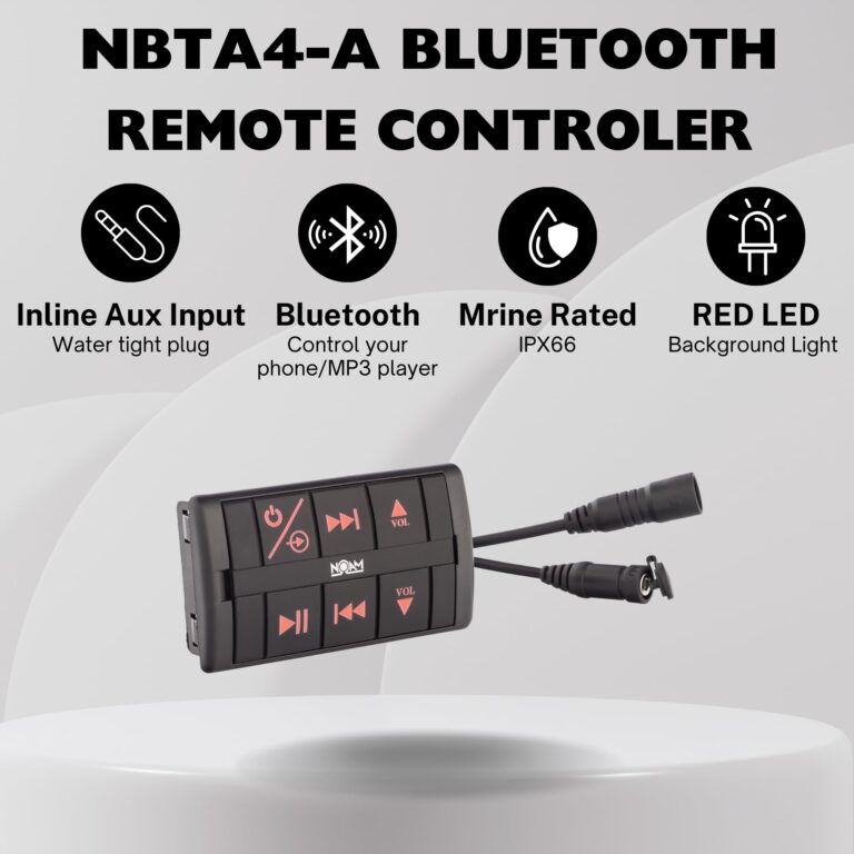 NOAM NUTV4 Quad - 4 Channels Marine Bluetooth ATV/Golf Cart/UTV Tower Speakers Stereo System - Image 8