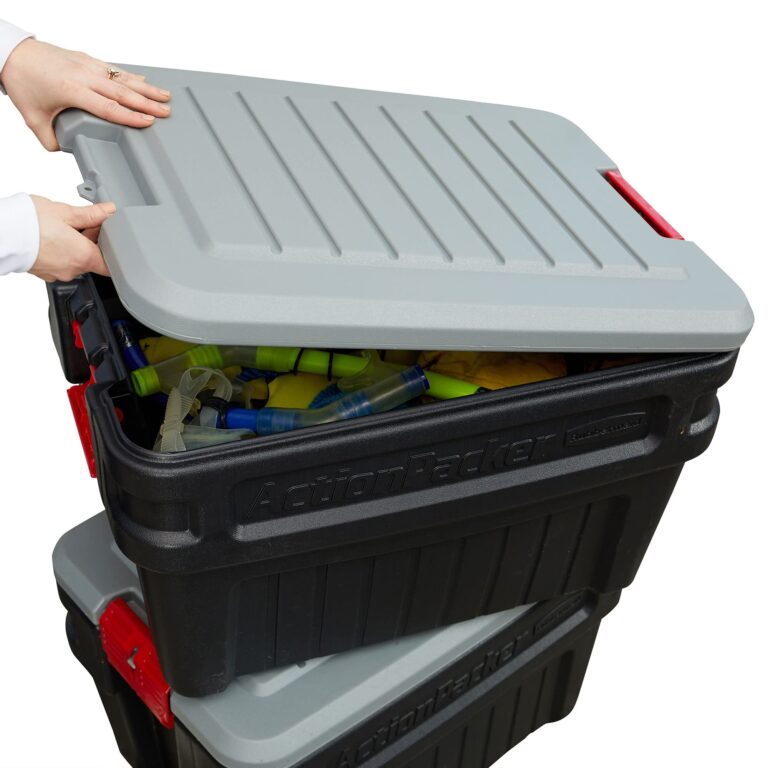 Rubbermaid ActionPacker️ 24 Gal Lockable Storage Box Pack of 2, Outdoor, Industrial, Rugged, Grey and Black - Image 3