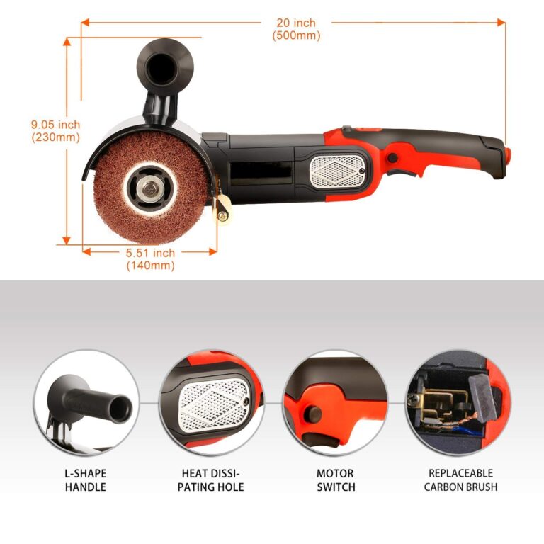 Burnishing Polishing Machine, ZFE 1200W 110V Burnishing Polishing Machine Polisher/Sander Set with 4PCS Non-woven Burnishing Wheels (80# 120# 240# 360#) for Metal and Stainless Steel Polishing - Image 8