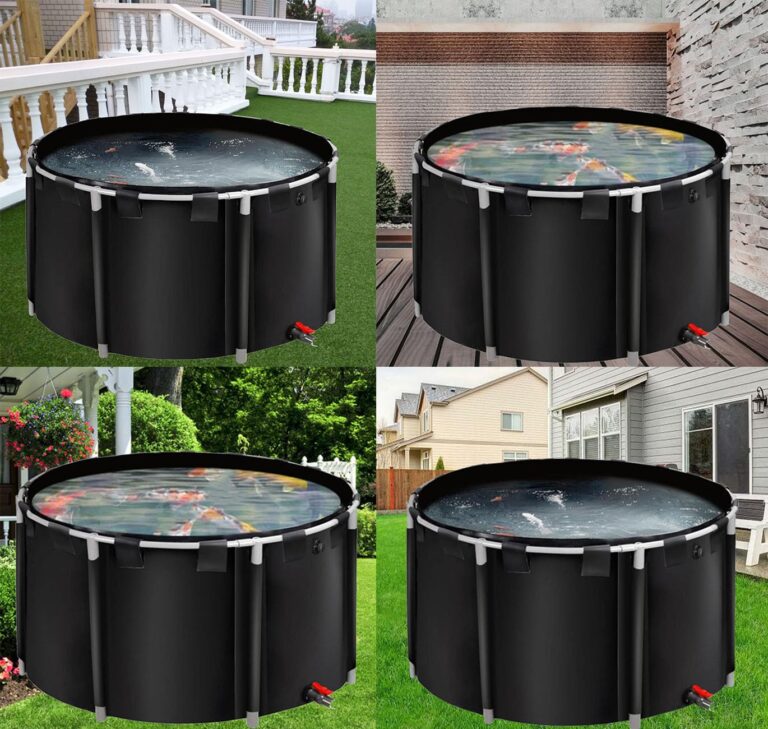 MOGUOBIN Above Ground Pond,Canvas Fish Pond Pool,Round Thickening Koi Pond Tank,PVC Fish Pond,Pool Above Ground with Durable Framed,for Fish Farming Aquatic Products Breeding Pond 59x39in/449Gal - Image 8