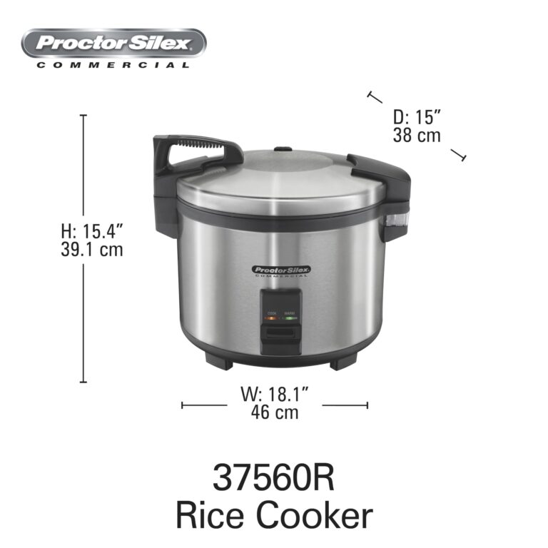 Hamilton Beach Proctor Silex Commercial 37560R Rice Cooker/Warmer, 60 Cups Cooked Rice, Non-Stick Pot, Hinged Lid, Stainless Steel Housing, 1 Year Warranty - Image 7