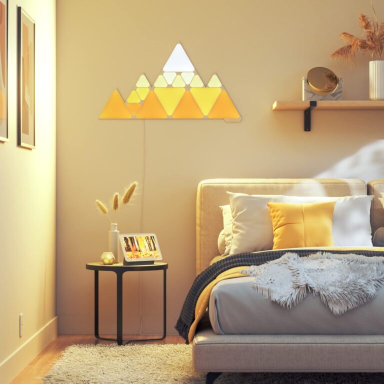 Nanoleaf Shapes Triangles and Mini Triangles WiFi and Thread Smart RGBW LED Dimmable Gaming and Home Decor Wall Lights Smarter Kit (17 Pack) - Image 4