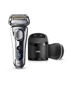 Braun Series 9 Electric Wet & Dry Foil Shaver with Precision Beard Trimmer for Men, Rechargeable, Clean & Charge Station & Leather Travel Case, 9296CC