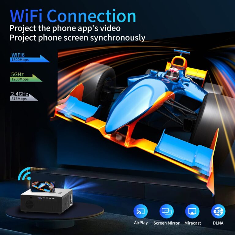 [Auto Focus]4K Projector.1100ANSI Outdoor Projector 4K with Wifi and bluetooth,Native 1080P Projector Auto 6D Keystone.50% Zoom.PPT.Smart Home Movie Projector 4K+ for Phone/PC/TV Stick/PS5 - Image 4
