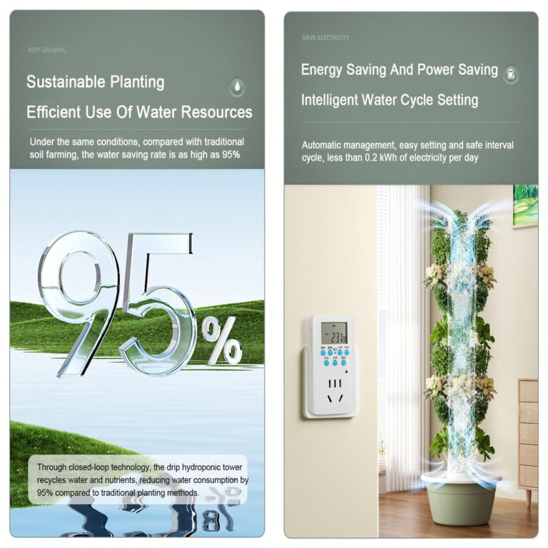 Hydroponics Growing System Kit, Vertical Garden Planter with Grow Lamp, Adjustable Hydroponic Garden Hydroponics Growing Tower, Herbs & Vegetables Smart Home Indoor Gardening System,5Layer - Image 3