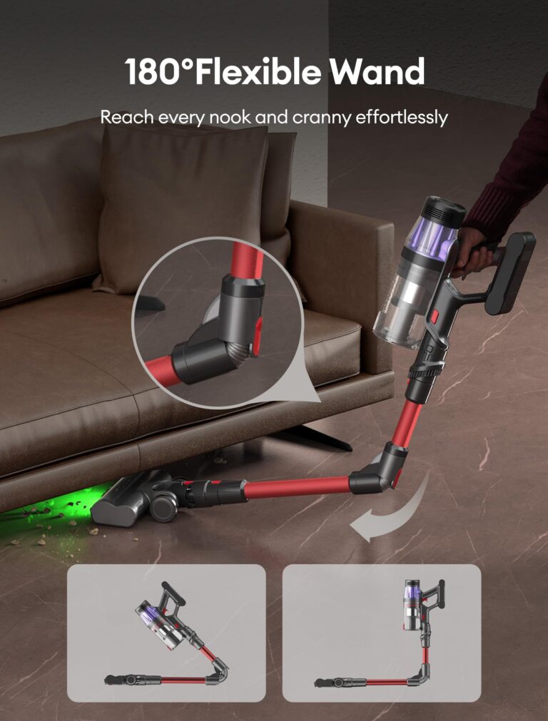 Ultenic Cordless Vacuum Cleaner, 550W/50Kpa, 60Mins Runtime, Stick Vacuum Cordless Rechargeable with 180°Bendable Wand, Anti-Tangle Brush, Vacuum Cleaners for Home/Pet Hair/Carpet/Floor U16 - Image 7
