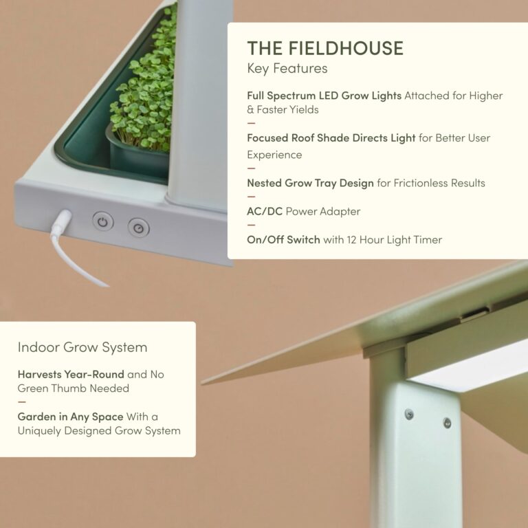 Leath Fieldhouse Seed Starter Tray | Indoor Herb Garden Greenhouse Kit with LED Grow Lights | Microgreen Growing System | Seedling Plant Starter Trays | Home Organic Gardening System (White) - Image 6