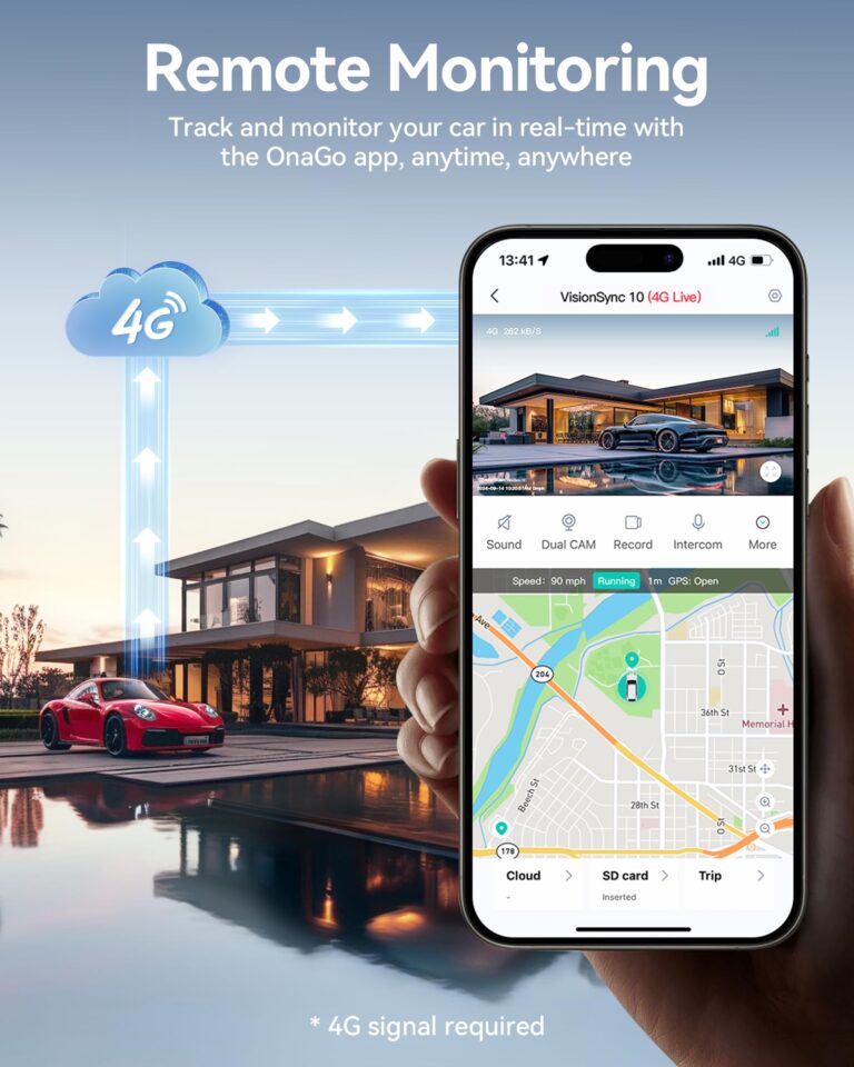 REDTIGER 4G LTE Dash Cam Front and Rear,Remote Live Stream, 30-Day Cloud Storage, 2.5K + 1080P, Emergency Alert, GPS, Built-in SIM (AT&T), Parking Monitor, 32GB Card & Hardwire Kit Included (VS10) - Image 7