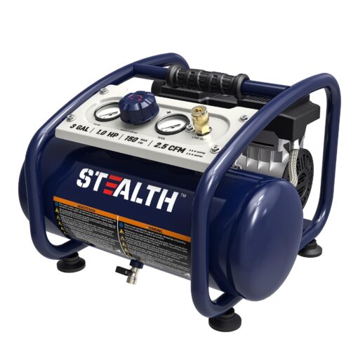 STEALTH Air Compressor 3 Gallon, Quiet Air Compressor, Oil-Free,for Tire Inflator, Auto Repair, Woodwork Nailing (SAQ-1301)