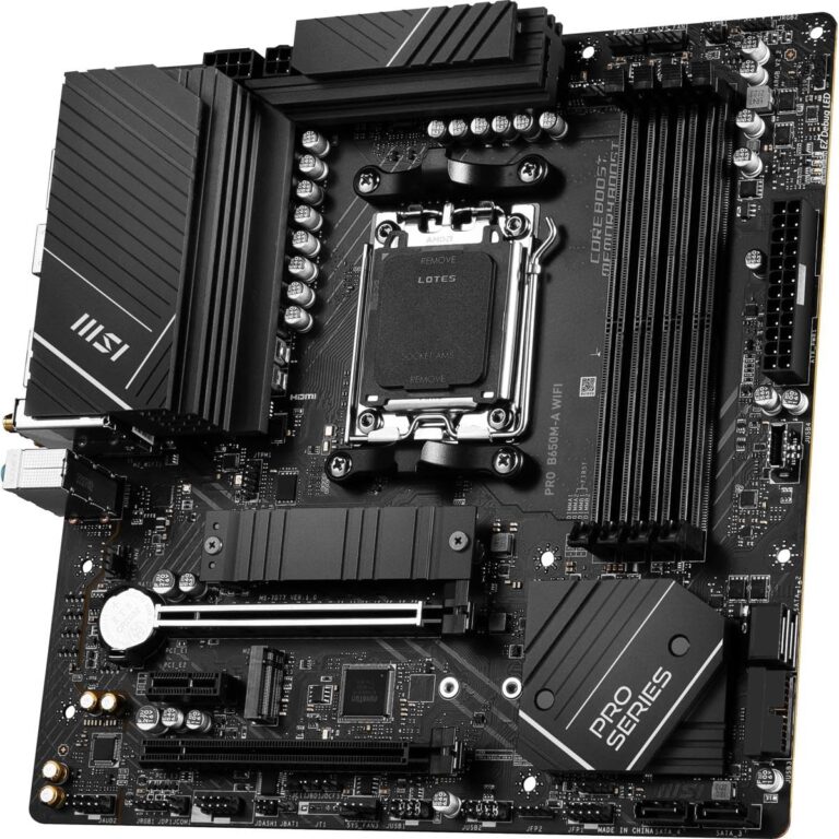 MSI PRO B650M-A WiFi ProSeries Motherboard (AMD Ryzen 9000/8000/7000 Series Processors, AM5, DDR5, PCIe 4.0, M.2, SATA 6Gb/s, USB 3.2 Gen 2, HDMI/DP, Wi-Fi 6E, Bluetooth 5.3, 2.5Gbps LAN, mATX) - Image 5